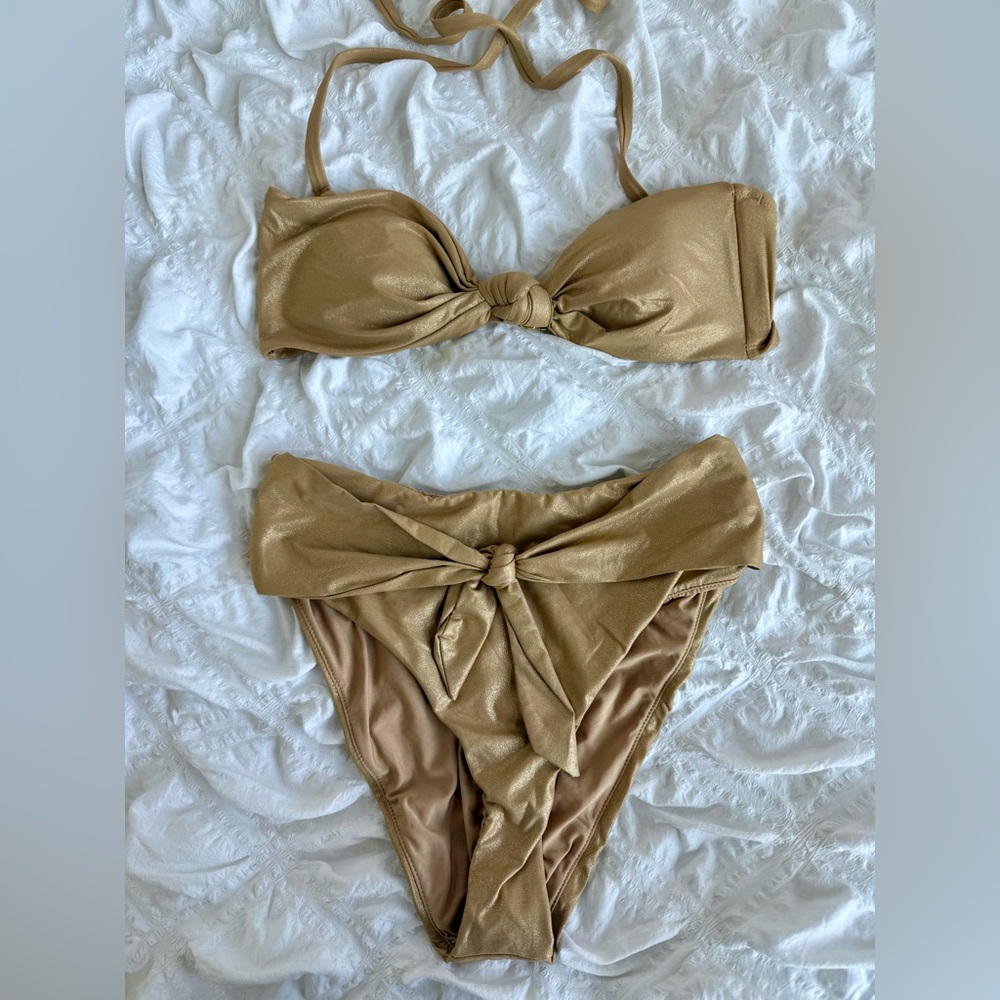 Good American Gold Bikini Set